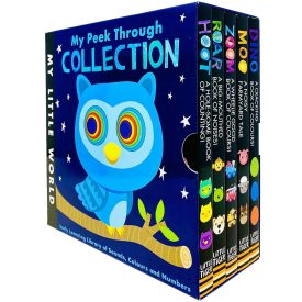   My Little World Series - My Peek Through Collection 5 Books Set (Dino, Moo, Zoom, Roar & Hoot)
