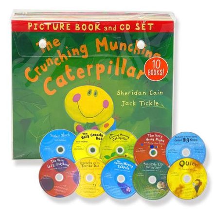 The Crunching Munching Caterpillar and Other Stories Collection 10 Books &CDs Set